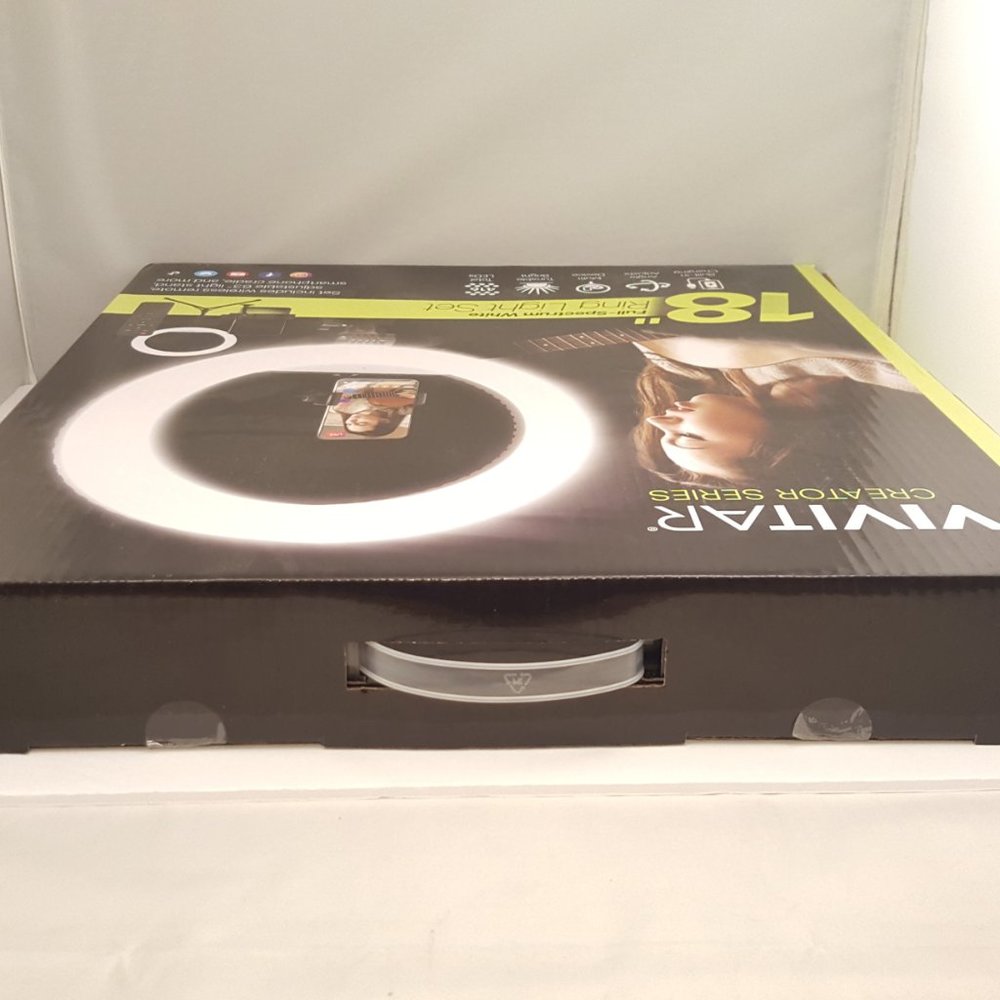 🛑Sold🛑 18" Ring Light Set  Remote Full Spectrum White VIVITAR Creator Ser - Picture 3 of 8